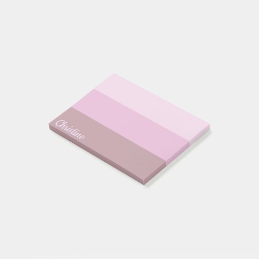 Paarse roze gestreept ombre post-it® notes (Schuin)
