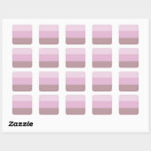 Paarse roze gestreept ombre vierkante sticker (Vel)