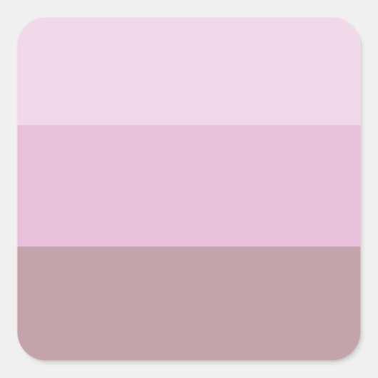 Paarse roze gestreept ombre vierkante sticker (Voorkant)