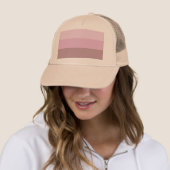 Paarse Roze Gestreepte Ombre Trucker Pet (In situ)