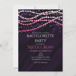 Paarse & Roze Glamour Glitter Feest Uitnodigingen