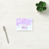 Paarse roze glinster ster monogram voeg letter tek post-it® notes (Kantoor)