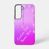 Paarse Roze Glitter Aangepaste Tekst Jouw namen Samsung Galaxy Hoesje (Achterkant)