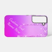 Paarse Roze Glitter Aangepaste Tekst Jouw namen Samsung Galaxy Hoesje (Achterkant horizontaal)