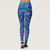 Paarse roze glitter confetti blauwgroen leggings (Achterkant)