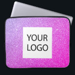 Paarse Roze Glitter - Custom Logo Promotional Laptop Sleeve<br><div class="desc">Paarse en Roze Ombre Modern en Professionele Faux Glitter en Sparkle Elegant Custom Logo Promotional Corporate Laptop Bag of Sleeve Promotioneel Hoesje voor een Beauty Industry Gift. Dit hoesje kan worden aangepast om uw bedrijf of zakelijke logo op te nemen.</div>