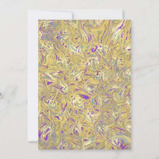 Paarse & Roze Glitter Drip Eenhoorn Verjaardagsfee Kaart (Achterkant)