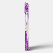 Paarse roze glitter druppelt holografisch monogram Case-Mate iPhone case (Achterkant / Links)