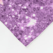 Paarse roze glitter druppelt holografische naam fleece deken (Hoek)