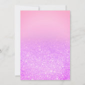 Paarse roze glitter elegant typografie Sweet 16 Kaart (Achterkant)