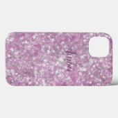 Paarse Roze Glitter Elegante Persoonlijke Case-Mate iPhone Case (Achterkant (horizontaal))