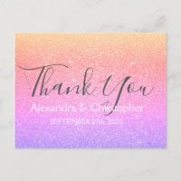 Paarse Roze Glitter en Sparkle Bedankt