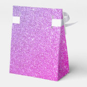 Paarse Roze Glitter & Fonkelend Monogram Bedankdoosjes (Achterkant)
