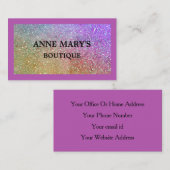 Paarse Roze Glitter Haar Salon Spa Boutique Visitekaartje (Voorkant / Achterkant)