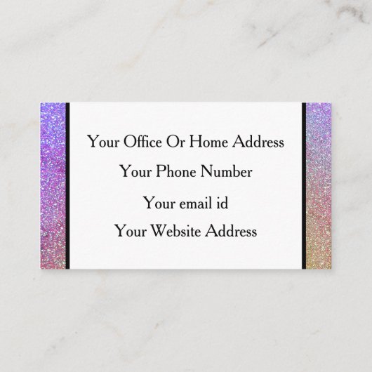 Paarse Roze Glitter Hair Salon Spa Boutique Cool Visitekaartje (Achterkant)