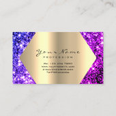 Paarse roze Glitter Makeup Artist Lashes Gold Visitekaartje (Achterkant)