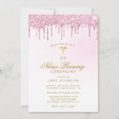 paarse roze glitter Nurse pinning ceremonie Kaart (Voorkant)