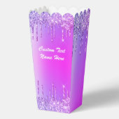 Paarse Roze Glitter Popcorn Dozen Aangepaste Tekst Bedankdoosjes (Achterkant)