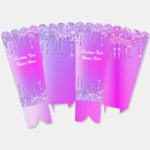 Paarse Roze Glitter Popcorn Dozen Aangepaste Tekst Bedankdoosjes (Ongevouwen)