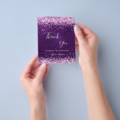 Paarse roze glitter sparger budget dank u wel flyer (Hand)