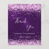 Paarse roze glitter sparger budget dank u wel flyer (Voorkant)