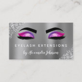 Paarse roze glitter Sparkle Eyelash Extensions Visitekaartje (Voorkant)
