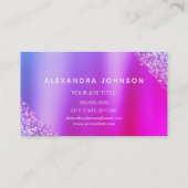 Paarse roze glitter Sparkle Eyelash Extensions Visitekaartje (Achterkant)