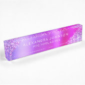 Paarse roze glitter Sparkle Microblading Brows Naambordje