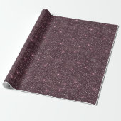 Paarse Roze Glitter Sparkle Moderne Kerst Cadeaupapier (Uitgerold)