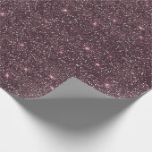 Paarse Roze Glitter Sparkle Moderne Kerst Cadeaupapier (Hoek)