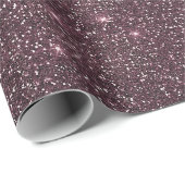 Paarse Roze Glitter Sparkle Moderne Kerst Cadeaupapier (Rol Hoek)