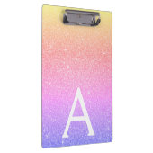 Paarse Roze Glitter & Sparkle Monogram School Klembord (Rechts)