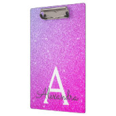 Paarse Roze Glitter & Sparkle Monogram School Klembord (Links)
