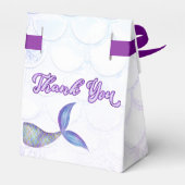 Paarse Roze Glitter Zeemeermin Staart Baby shower Bedankdoosjes (Achterkant)
