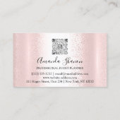 Paarse roze Gold Flowers Logo Event Planner QRCode Visitekaartje (Achterkant)