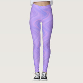 Paarse Roze Golvende Lijnen Patroon Leggings