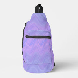 Paarse Roze Golvende Lijnen Patroon Sling Bag