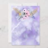Paarse roze goudbloem Bouquet Birthday Party Kaart (Achterkant)