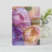  Paarse Roze Gouden Bloem 16e Verjaardag Kaart (Staand voorkant)