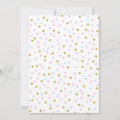 Paarse Roze Gouden Eenhoorn Verjaardagsuitnodiging Kaart (Achterkant)