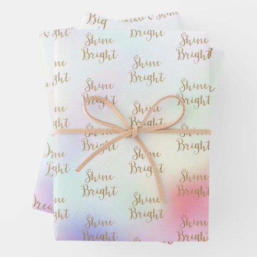 Paarse Roze Gouden Glitter Dream Shine Sparkle Inpakpapier Vel (In situ)