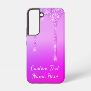 Paarse Roze Gouden Glitter Druppels Aangepaste Tek Samsung Galaxy Hoesje