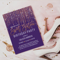 Paarse Roze Gouden Glitter Franje Gordijn Sweet 16