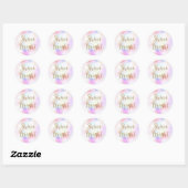 Paarse roze gouden glitter glans ronde sticker (Vel)