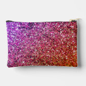 Paarse Roze Gouden Glitterige Glans Naam Monogram Etui (Achterkant)