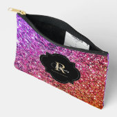 Paarse Roze Gouden Glitterige Glans Naam Monogram Etui (Open)