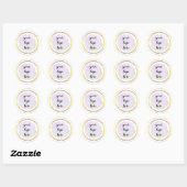 Paarse roze gouden ringen Glitter Aangepast Logo Ronde Sticker (Vel)