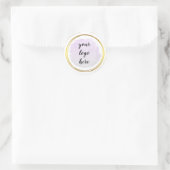 Paarse roze gouden ringen Glitter Aangepast Logo Ronde Sticker (Tas)