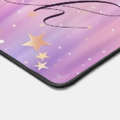 Paarse roze gouden ster shimmer script gepersonali bureaumat (Hoek)