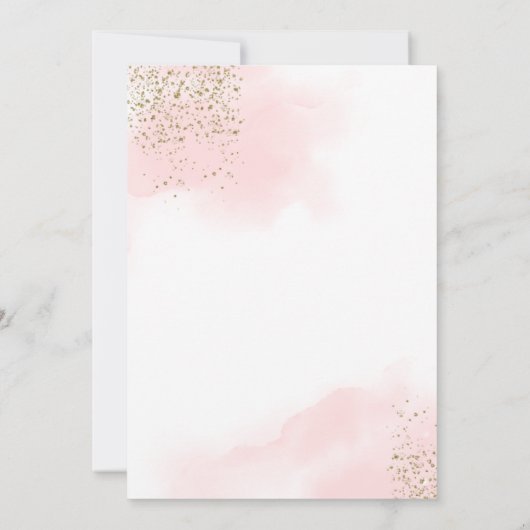 Paarse & Roze Gouden Vlinder Baby shower Kaart (Achterkant)